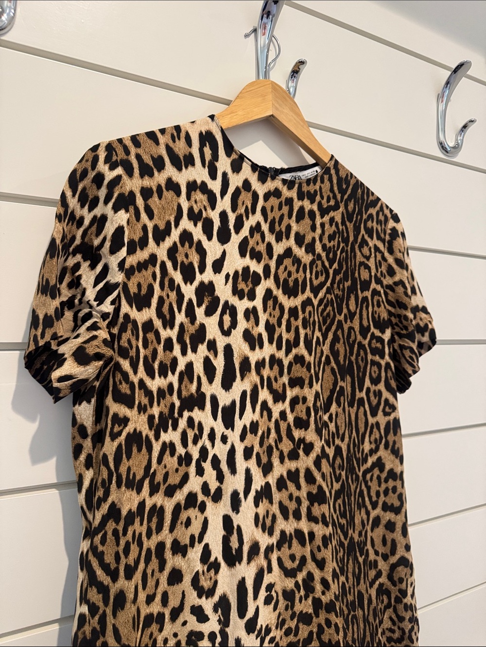 Zara Leopard Print Midi Dress in Brown and Black - Picture 3 of 7